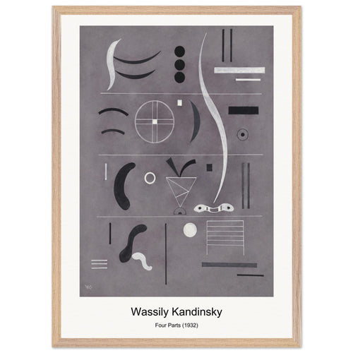 Four Parts (1932) by Wassily Kandinsky. Archival Print on Museum Quality Matte Paper. Premium Wood Framed Wall Art. Optimised Aspect Ratio.