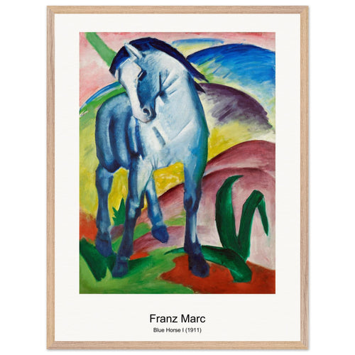 Blue Horse I (1911) by Franz Marc. Archival Print on Museum Quality Matte Paper. Premium Wood Framed Wall Art. Original Aspect Ratio