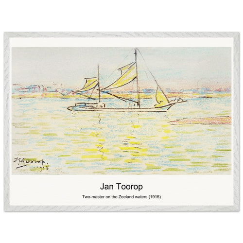 Two-master on the Zeeland waters (1915) by Jan Toorop. Archival Print on Museum Quality Matte Paper. Premium Wood Framed Wall Art. Optimised Aspect Ratio.
