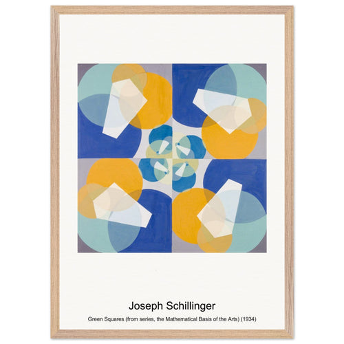 Green Squares (from series, the Mathematical Basis of the Arts) (1934) by Joseph Schillinger. Archival Print on Museum Quality Matte Paper. Premium Wood Framed Wall Art. Original Aspect Ratio