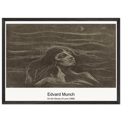 On the Waves of Love (1896) by Edvard Munch. Archival Print on Museum Quality Matte Paper. Premium Wood Framed Wall Art. Optimised Aspect Ratio.