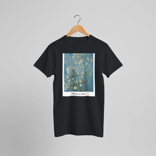 Vintage Roses (1890) by Vincent van Gogh. Custom Print on a 100% Airlume Combed and Ring-Spun Cotton Unisex Crewneck T-shirt Optimised Aspect Ratio.