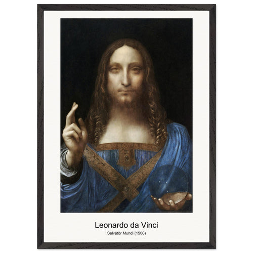 Salvator Mundi (1500) by Leonardo da Vinci. Archival Print on Museum Quality Matte Paper. Premium Wood Framed Wall Art. Original Aspect Ratio