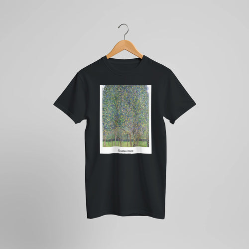 Pear Tree (1903) by Gustav Klimt. Custom Print on a 100% Airlume Combed and Ring-Spun Cotton Unisex Crewneck T-shirt Optimised Aspect Ratio.
