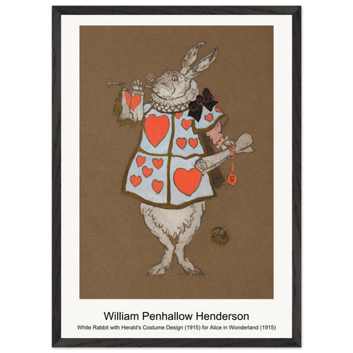 White Rabbit with Herald's Costume Design (1915) for Alice in Wonderland (1915) by William Penhallow Henderson. Archival Print on Museum Quality Matte Paper. Premium Wood Framed Wall Art. Optimised Aspect Ratio.