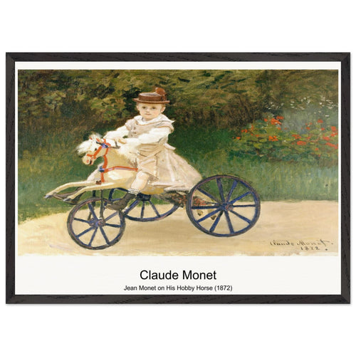Jean Monet on His Hobby Horse (1872) by Claude Monet. Archival Print on Museum Quality Matte Paper. Premium Wood Framed Wall Art. Optimised Aspect Ratio.